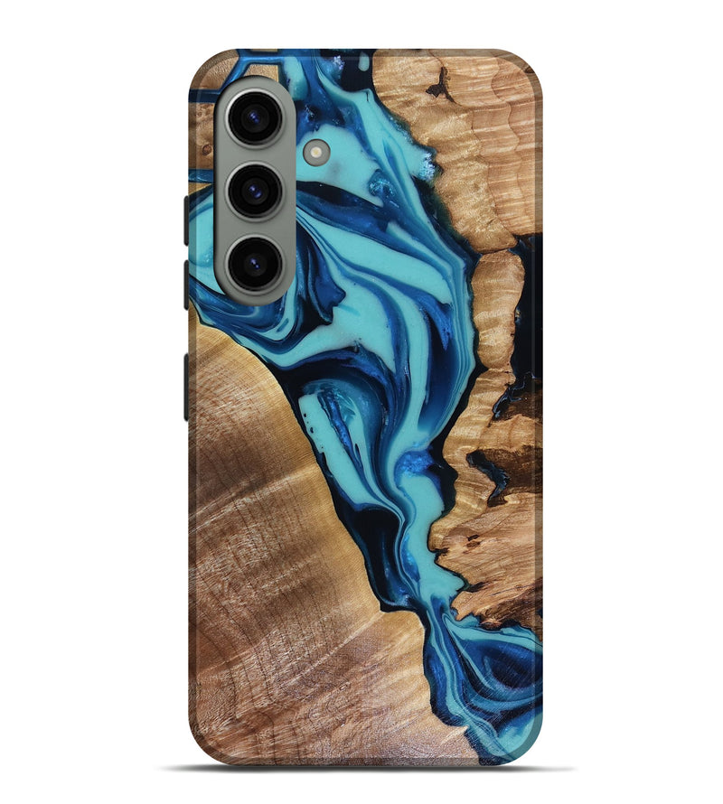 Galaxy S24 Plus Wood Live Edge Phone Case - Doretha (Blue, 816266)