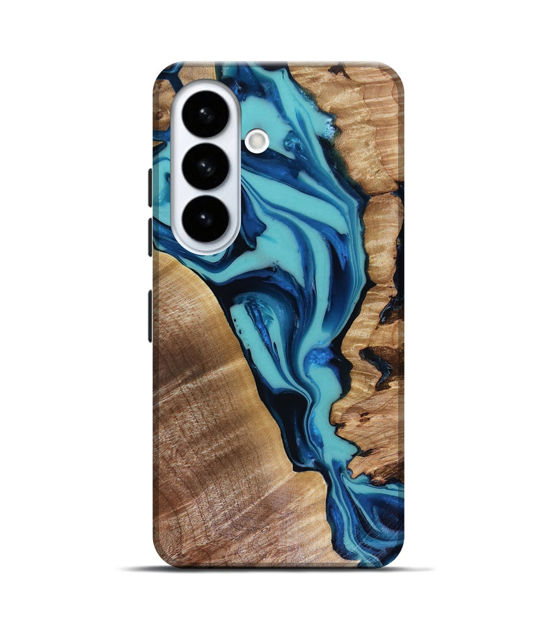 Galaxy S26 Wood Live Edge Phone Case - Doretha (Blue, 816266)