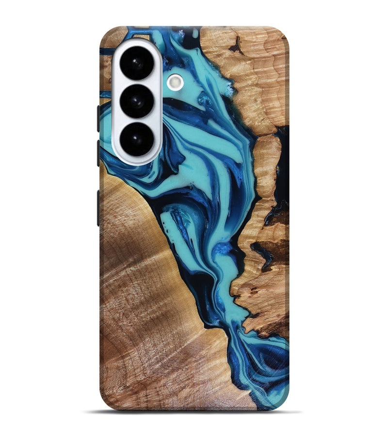 Galaxy S26 Plus Wood Live Edge Phone Case - Doretha (Blue, 816266)