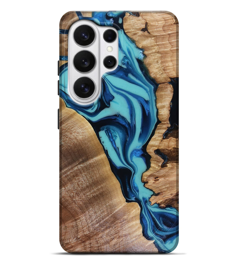 Galaxy S26 Ultra Wood Live Edge Phone Case - Doretha (Blue, 816266)