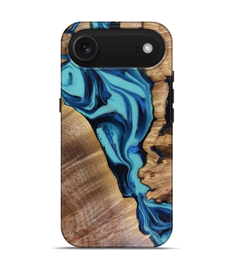 iPhone 17 Air Wood Live Edge Phone Case - Doretha (Blue, 816266)