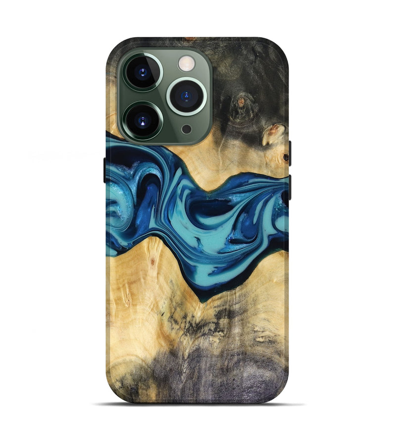 iPhone 13 Pro Wood Live Edge Phone Case - Asa (Blue, 816270)