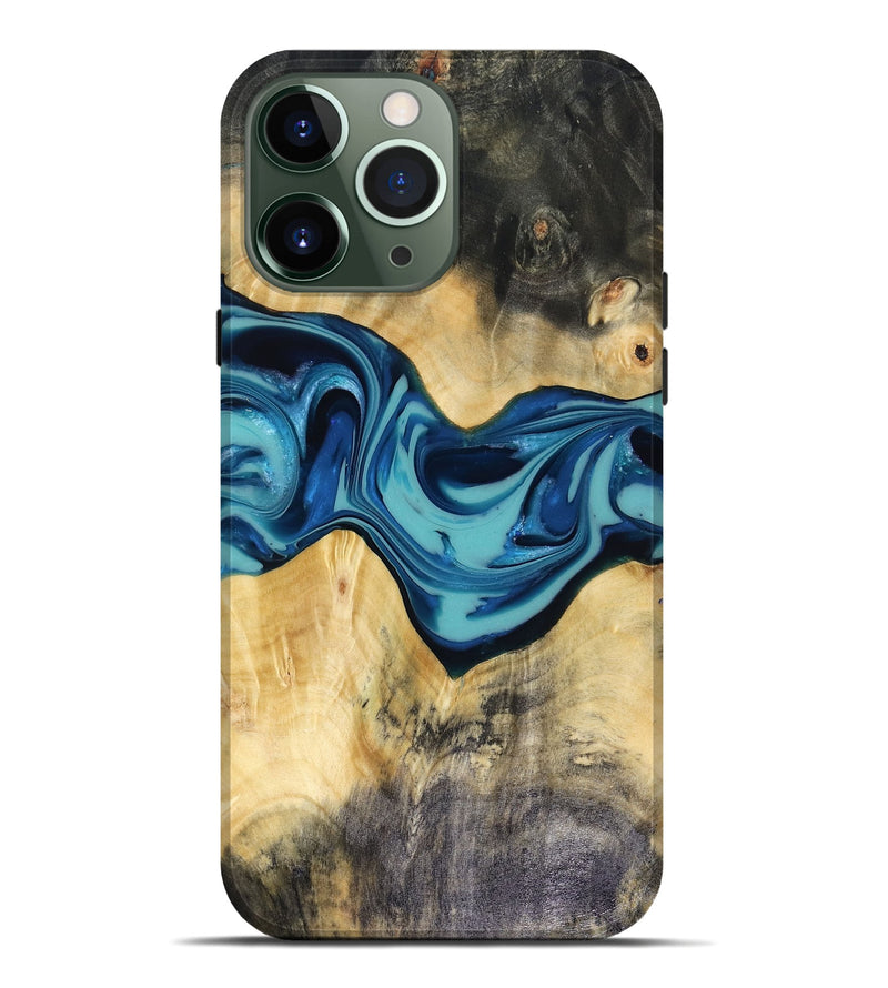 iPhone 13 Pro Max Wood Live Edge Phone Case - Asa (Blue, 816270)