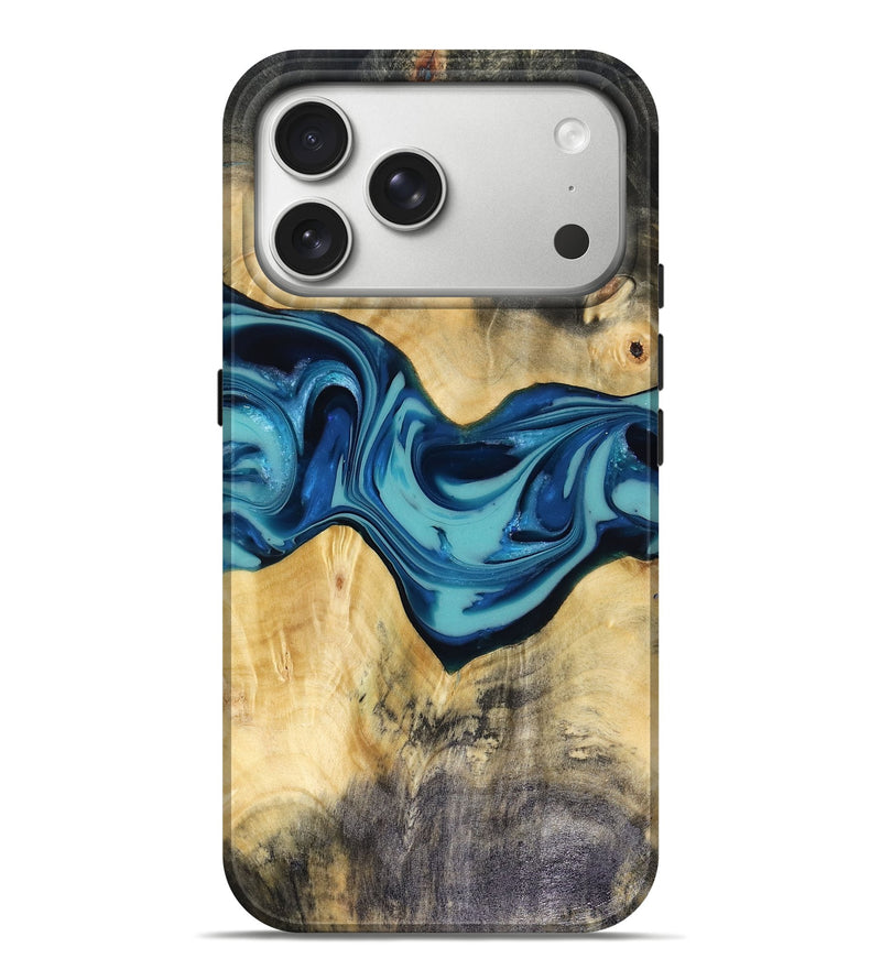 iPhone 17 Pro Max Wood Live Edge Phone Case - Asa (Blue, 816270)