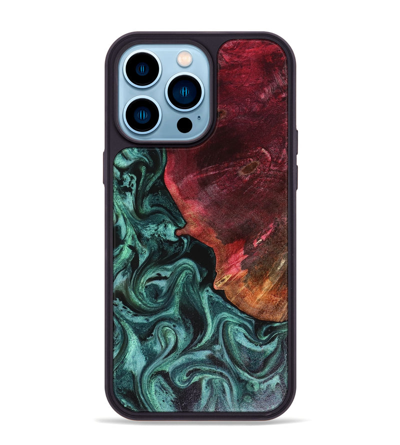 iPhone 14 Pro Max Wood Phone Case - Dinah (Green, 816282)