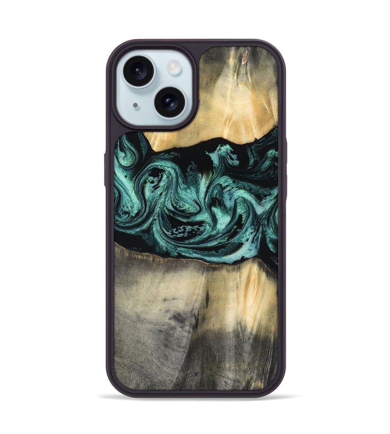 iPhone 15 Wood Phone Case - Dara (Green, 816286)