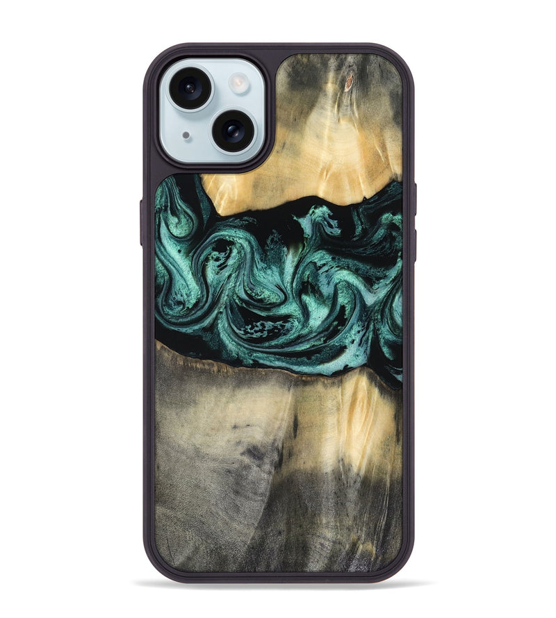iPhone 15 Plus Wood Phone Case - Dara (Green, 816286)