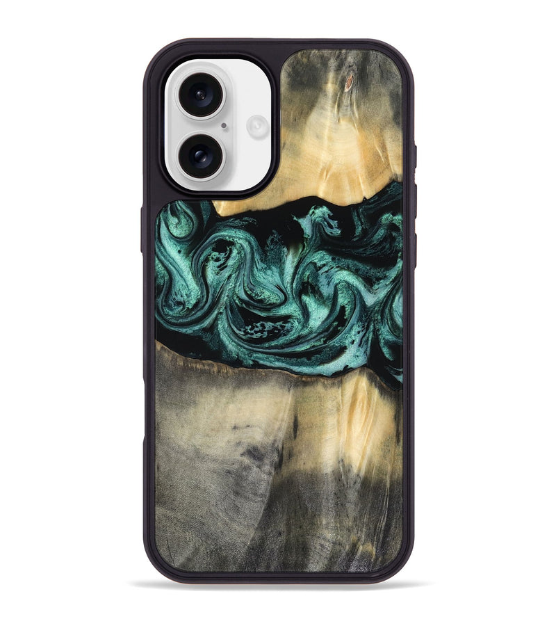 iPhone 16 Plus Wood Phone Case - Dara (Green, 816286)