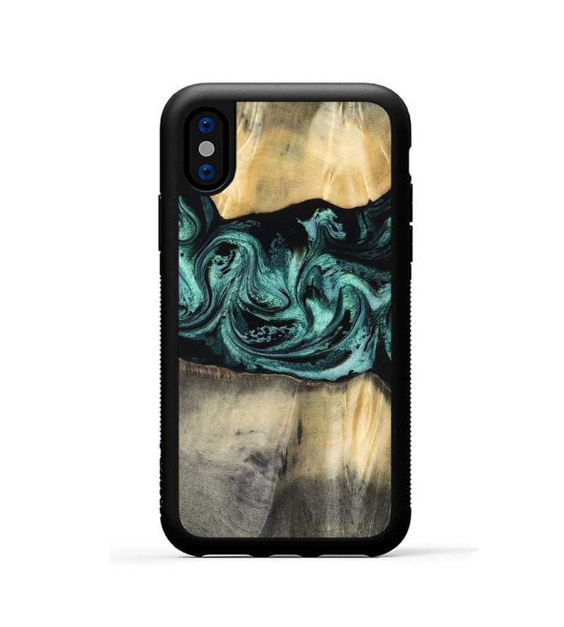 iPhone Xs Wood Phone Case - Dara (Green, 816286)