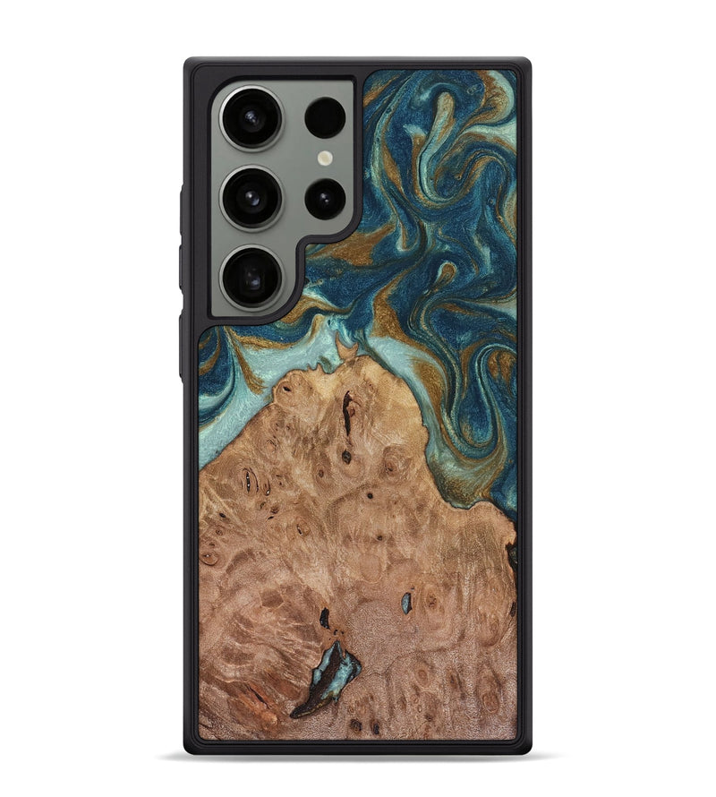 Galaxy S24 Ultra Wood Phone Case - Wiley (Teal & Gold, 816289)