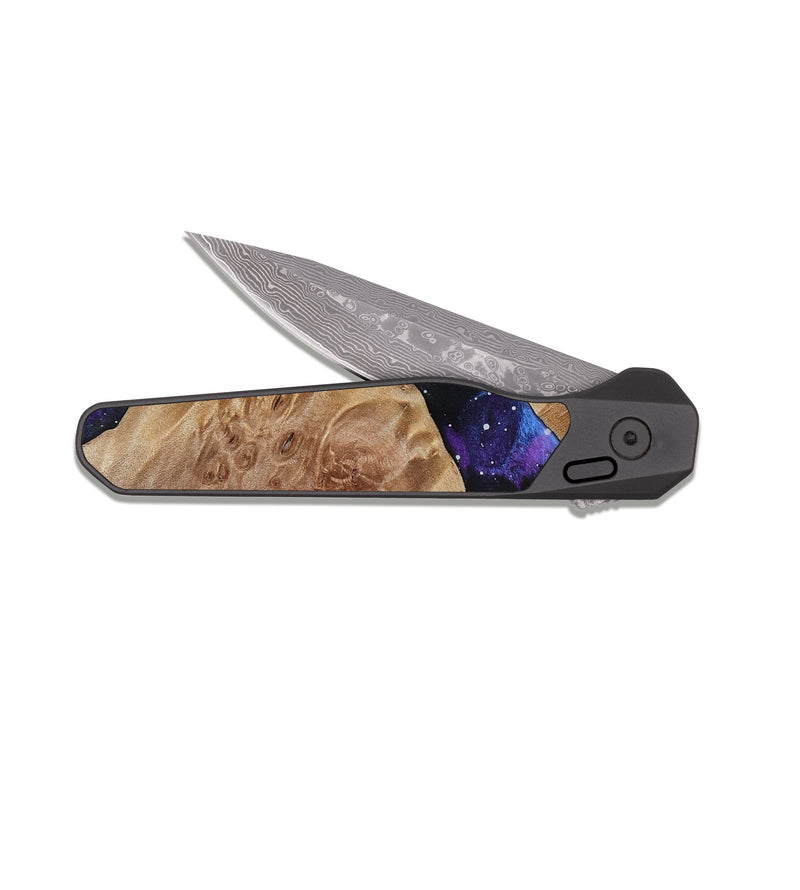 EDC Dark Damascus Wood Pocket Knife - Denver (Cosmos, 816326)