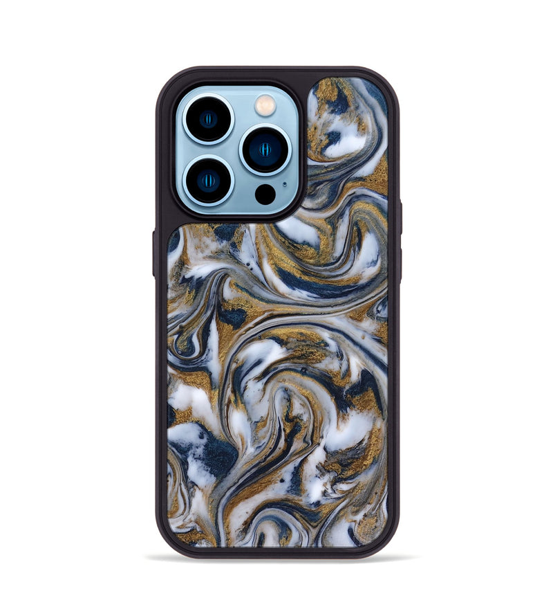 iPhone 14 Pro ResinArt Phone Case - Dale (Teal & Gold, 816364)