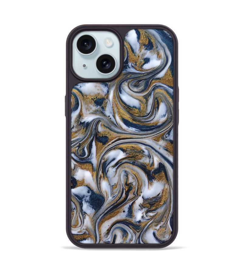iPhone 15 ResinArt Phone Case - Dale (Teal & Gold, 816364)