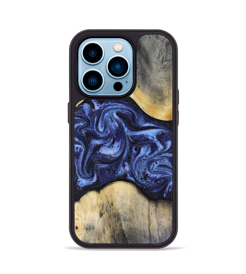 iPhone 14 Pro Wood Phone Case - Jeannie (Blue, 816366)
