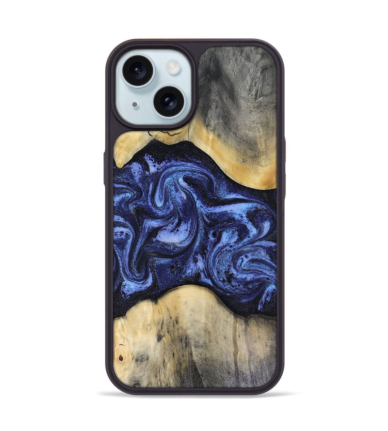 iPhone 15 Wood Phone Case - Jeannie (Blue, 816366)