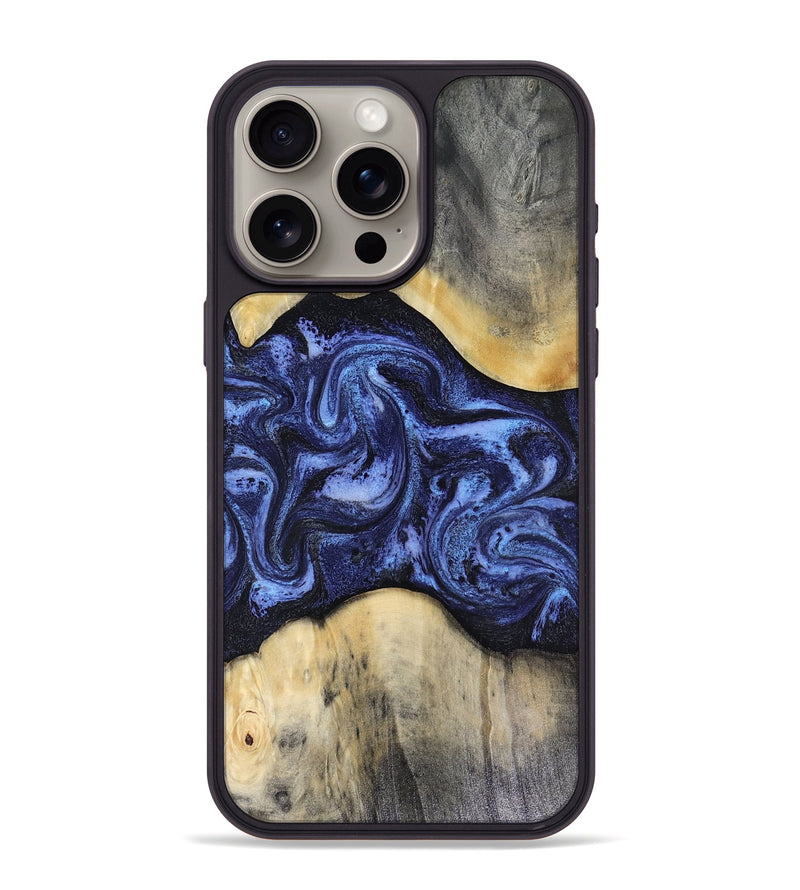 iPhone 15 Pro Max Wood Phone Case - Jeannie (Blue, 816366)