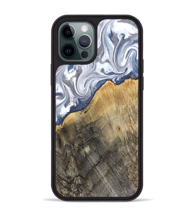 iPhone 12 Pro Max Wood Phone Case - Stevie (Blue, 816370)