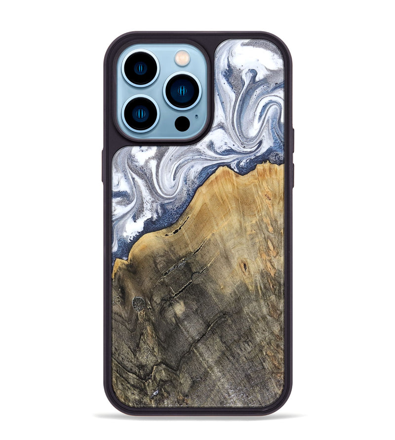 iPhone 14 Pro Max Wood Phone Case - Stevie (Blue, 816370)