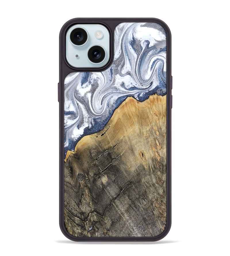 iPhone 15 Plus Wood Phone Case - Stevie (Blue, 816370)