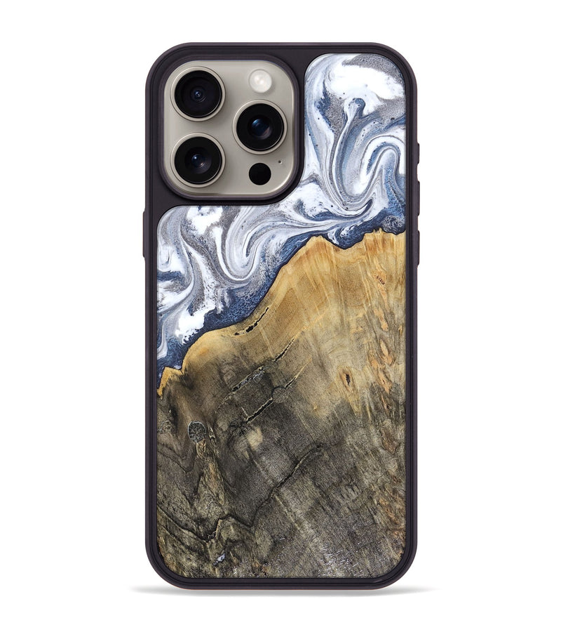 iPhone 15 Pro Max Wood Phone Case - Stevie (Blue, 816370)