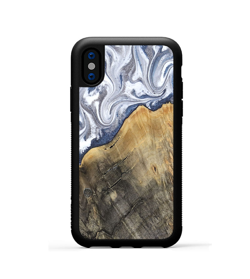 iPhone Xs Wood Phone Case - Stevie (Blue, 816370)