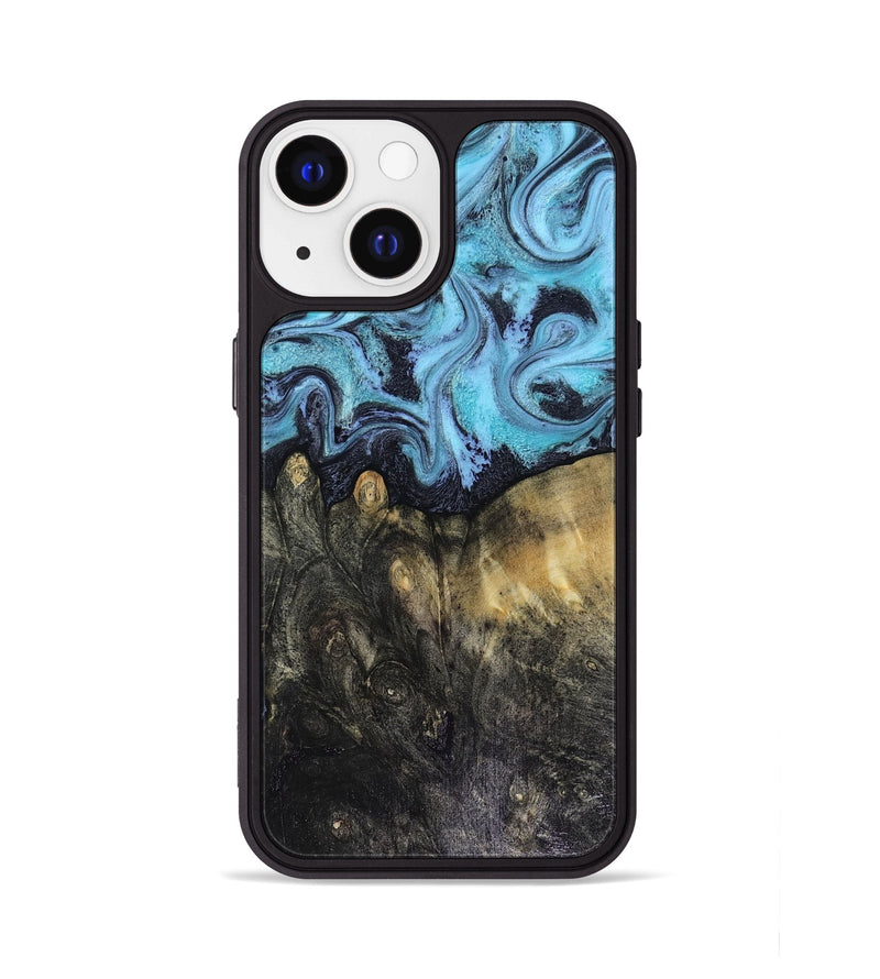 iPhone 13 Wood Phone Case - Jacque (Blue, 816372)