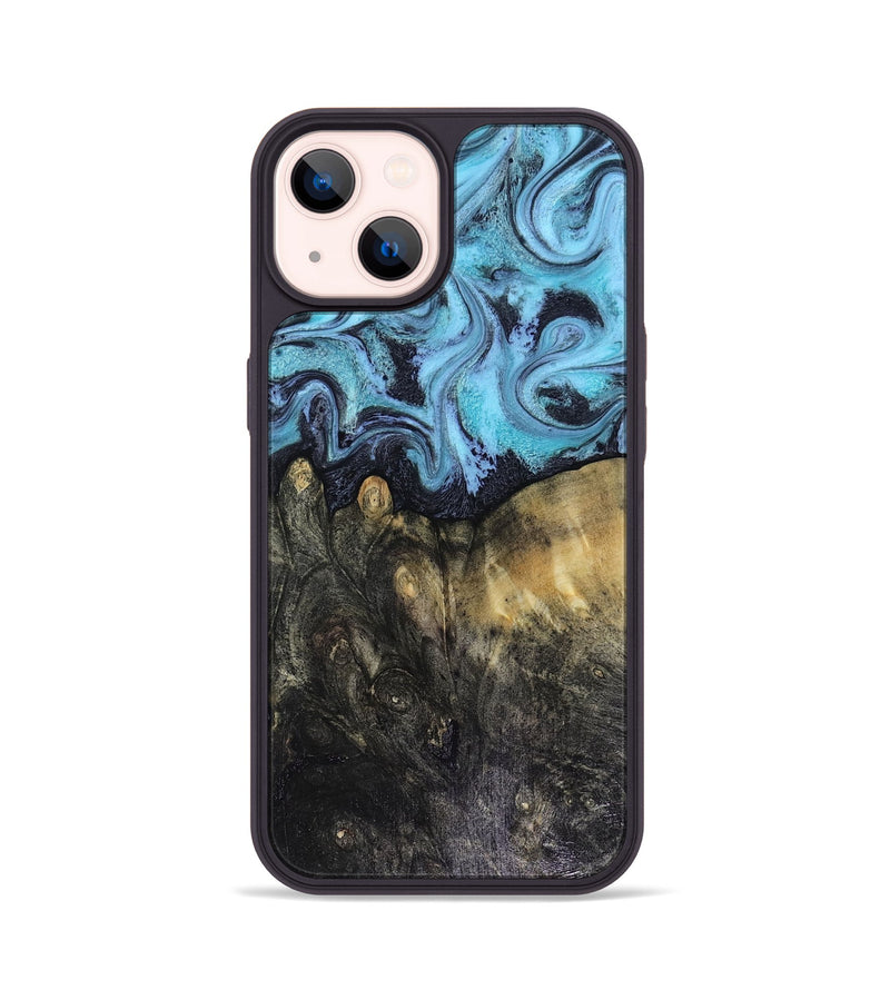 iPhone 14 Wood Phone Case - Jacque (Blue, 816372)