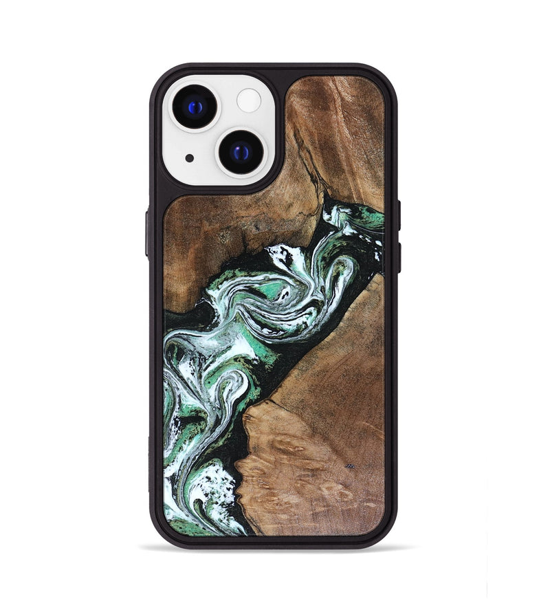iPhone 13 Wood Phone Case - Keira (Green, 816382)