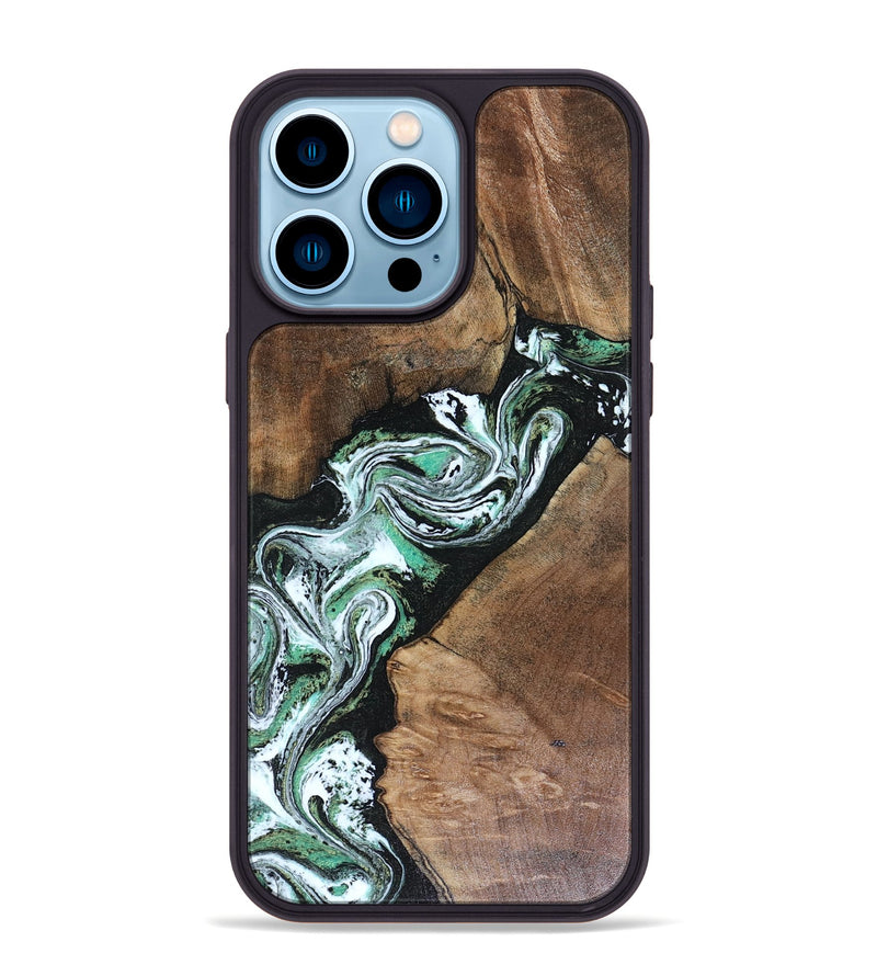iPhone 14 Pro Max Wood Phone Case - Keira (Green, 816382)