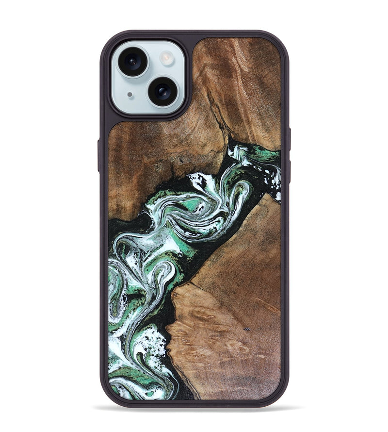 iPhone 15 Plus Wood Phone Case - Keira (Green, 816382)