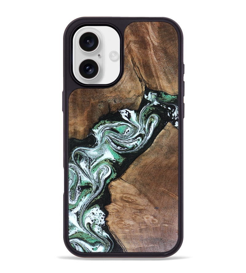 iPhone 16 Plus Wood Phone Case - Keira (Green, 816382)