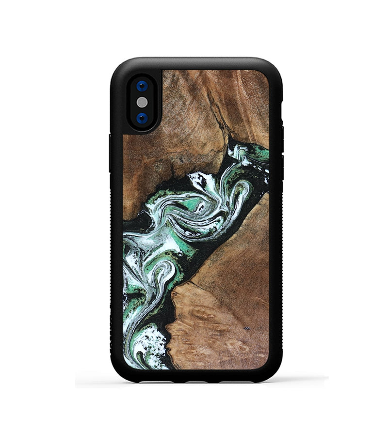 iPhone Xs Wood Phone Case - Keira (Green, 816382)