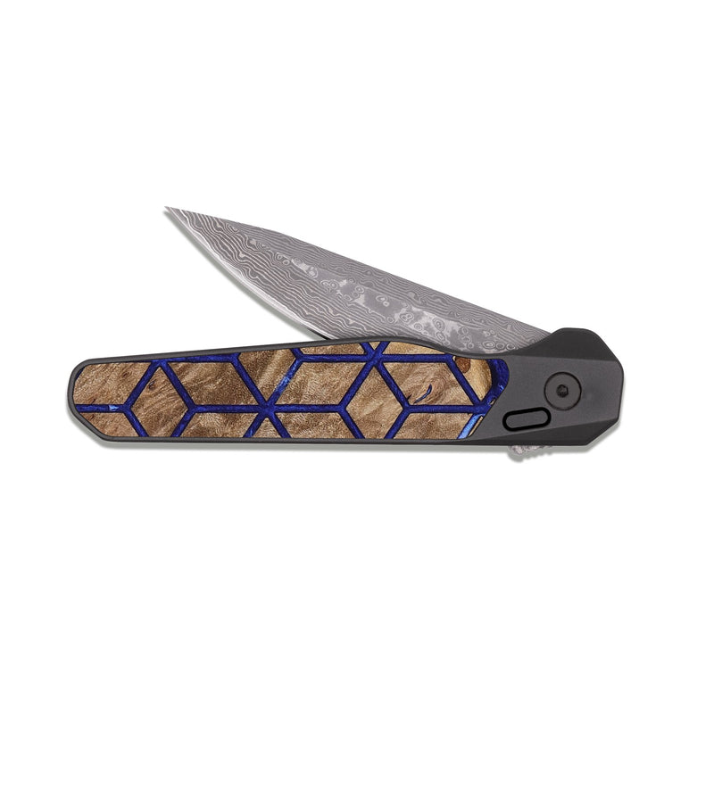 EDC Dark Damascus Wood Pocket Knife - Kurt (Pattern, 816386)