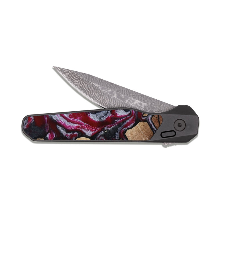 EDC Dark Damascus Wood Pocket Knife - Brennan (Pattern, 816398)