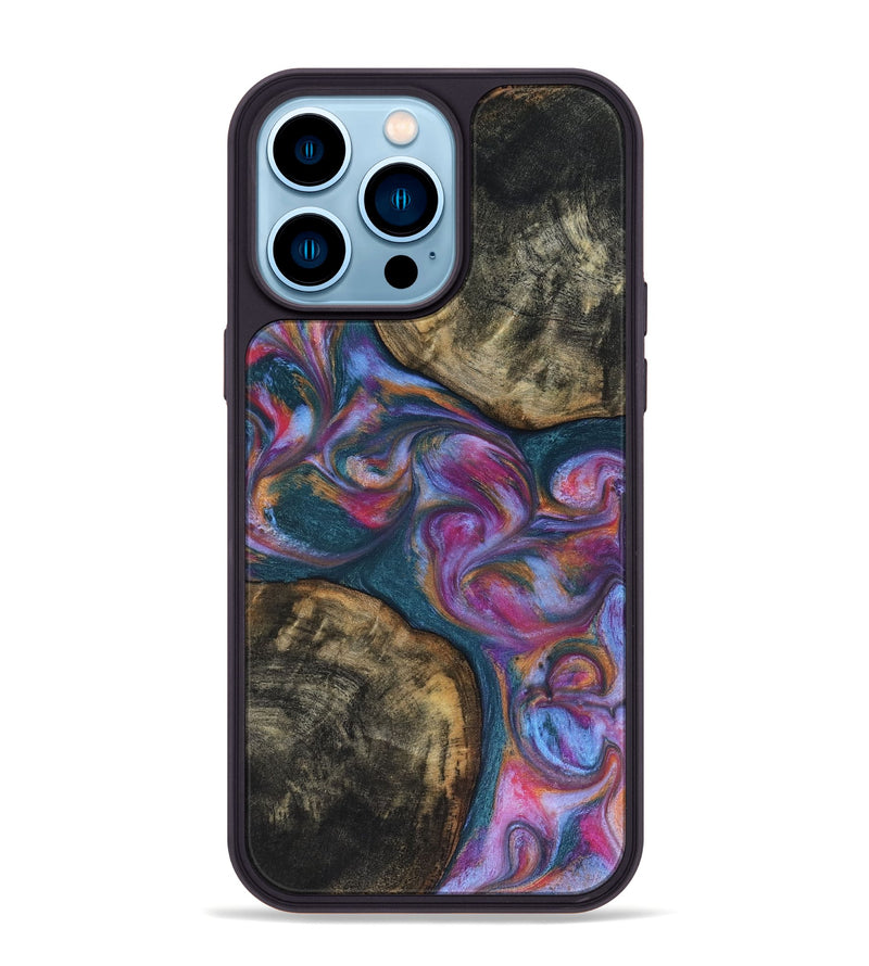 iPhone 14 Pro Max Wood Phone Case - Maurine (Blue, 816402)