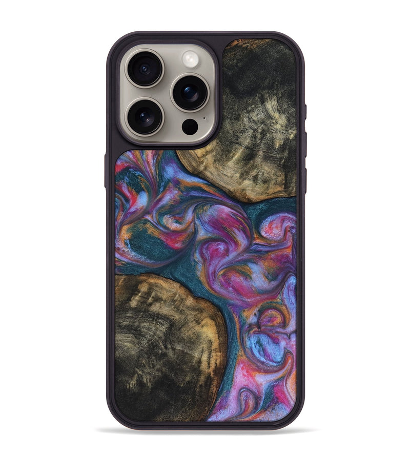 iPhone 15 Pro Max Wood Phone Case - Maurine (Blue, 816402)