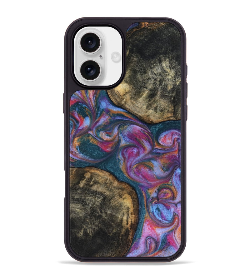iPhone 16 Plus Wood Phone Case - Maurine (Blue, 816402)