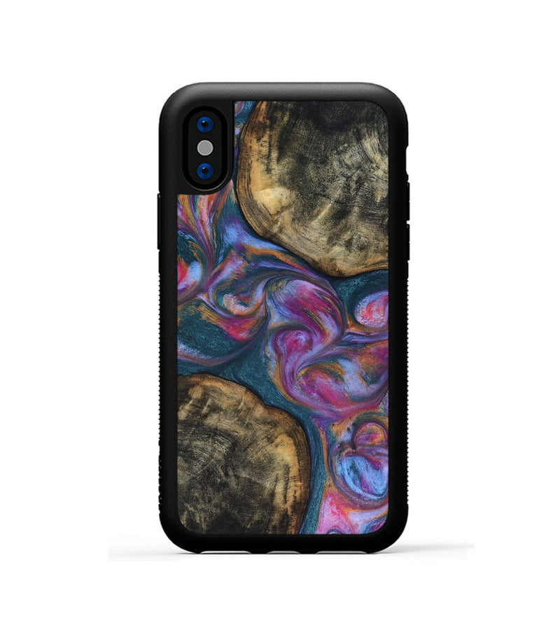 iPhone Xs Wood Phone Case - Maurine (Blue, 816402)