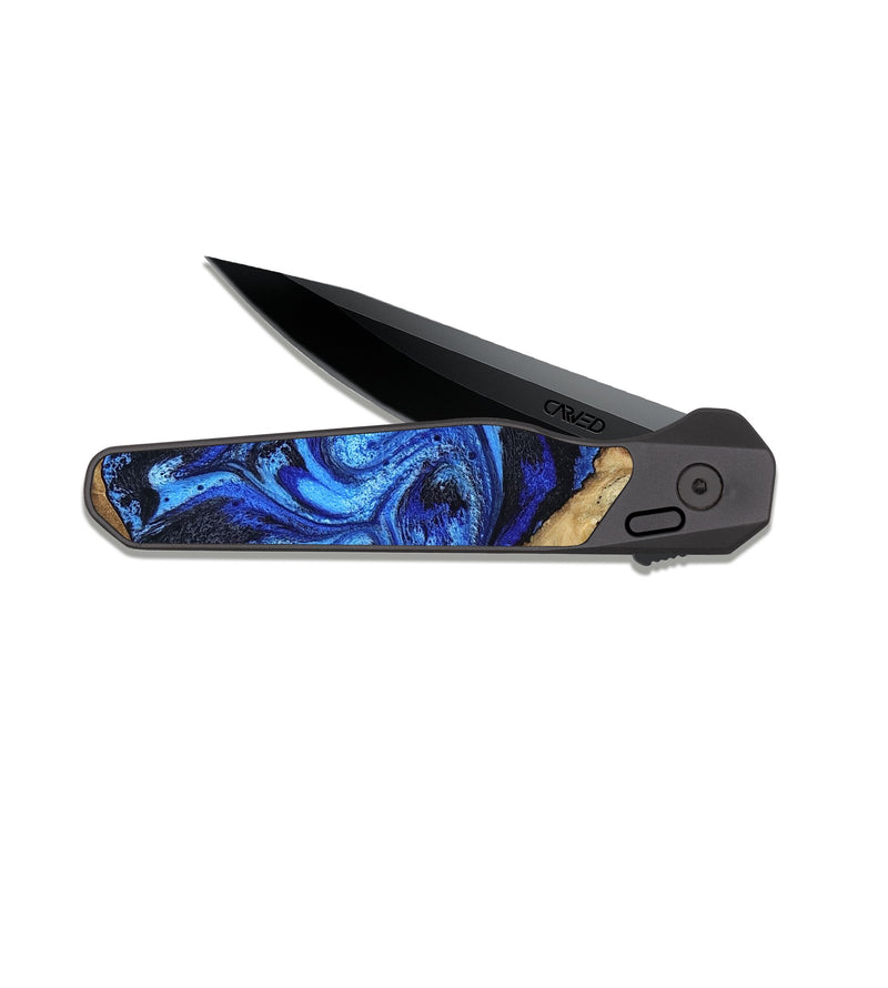EDC Dark Slate Wood Pocket Knife - Rivka (Blue, 816404)