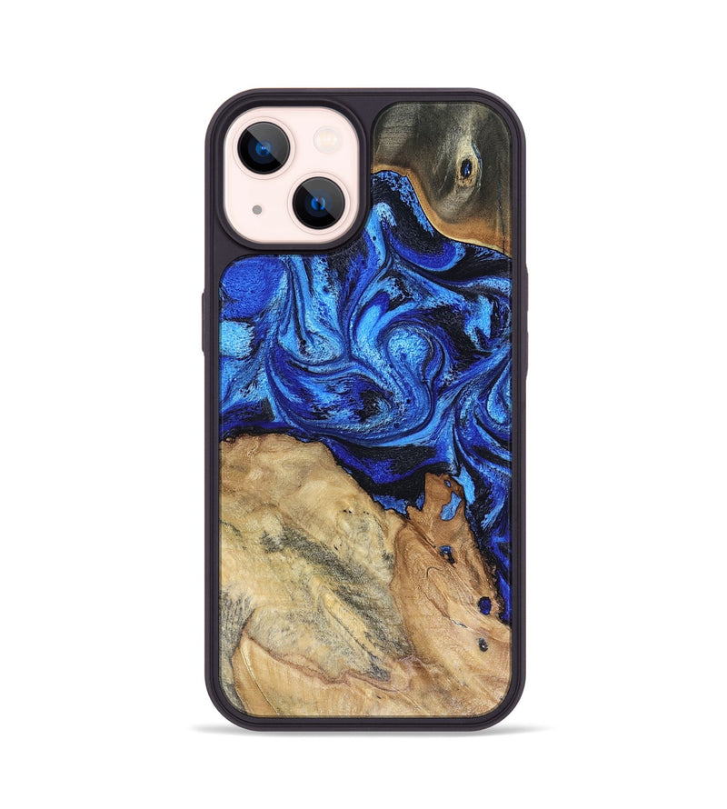 iPhone 14 Wood Phone Case - Rivka (Blue, 816404)