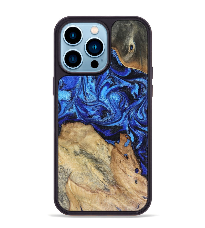 iPhone 14 Pro Max Wood Phone Case - Rivka (Blue, 816404)
