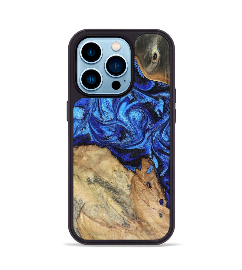 iPhone 14 Pro Wood Phone Case - Rivka (Blue, 816404)