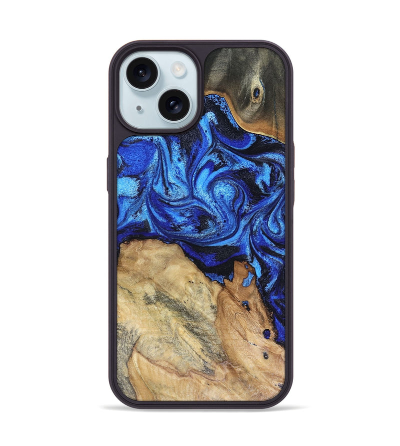 iPhone 15 Wood Phone Case - Rivka (Blue, 816404)