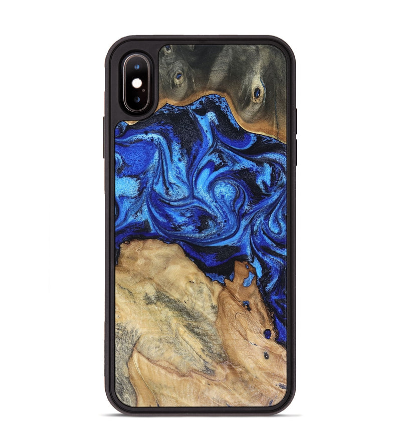 iPhone Xs Max Wood Phone Case - Rivka (Blue, 816404)