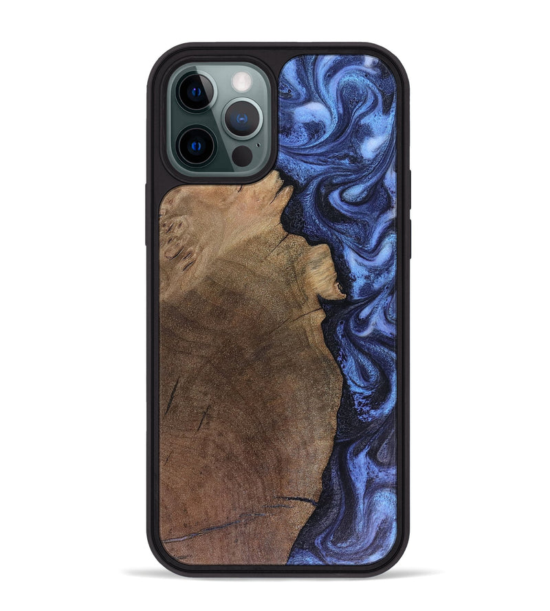 iPhone 12 Pro Max Wood Phone Case - Hampton (Blue, 816405)