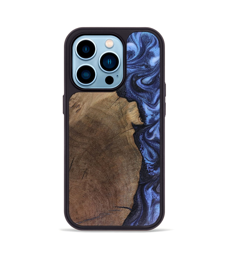 iPhone 14 Pro Wood Phone Case - Hampton (Blue, 816405)