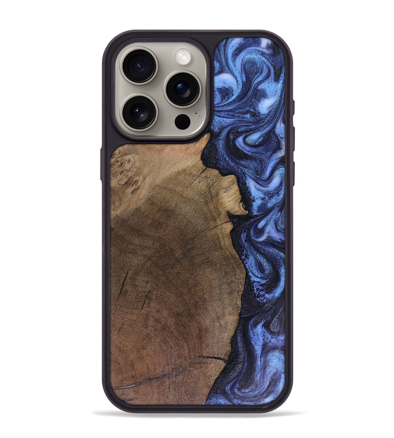iPhone 15 Pro Max Wood Phone Case - Hampton (Blue, 816405)