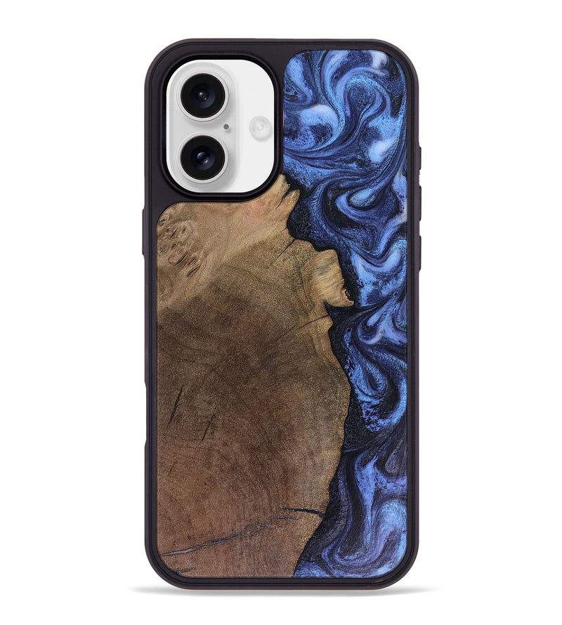 iPhone 16 Plus Wood Phone Case - Hampton (Blue, 816405)