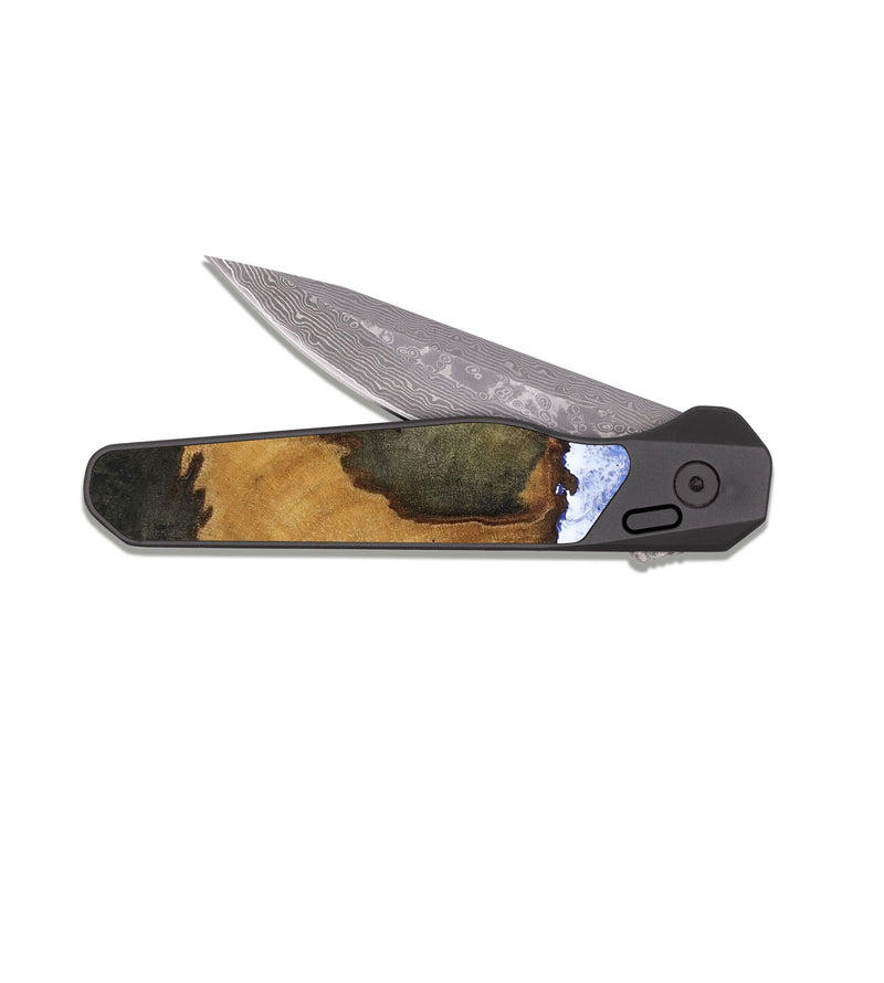 EDC Dark Damascus Wood Pocket Knife - Susanna (Coastal, 816408)