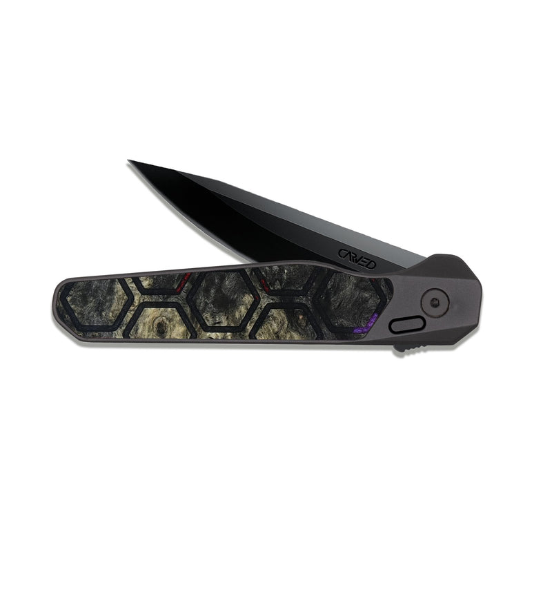 EDC Dark Slate Wood Pocket Knife - Lara (Pattern, 816423)